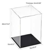 Vitrine Moderne en Verre Poli Anti-Poussière en Acrylique Couleur Personnalisée avec 4 Étagères pour Objets de Collection, Figurines et Statuettes – Installation Facile