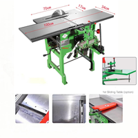 Raboteuse-Dégauchisseuse Combinée 260 mm pour Bois, Perceuse à Colonne et Défonceuse Multifonctionnelle de Table