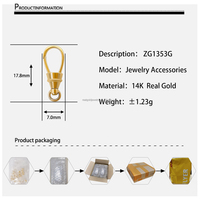 Breloques et fermoirs de bijoux en or massif 14 carats véritable, personnalisables OEM/ODM, connecteurs de bijoux en or véritable