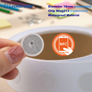 Хит продаж: пассивная <span class=keywords><strong>RFID</strong></span>-метка с дальностью считывания 0-5 см, диаметр 18 мм, 13,56 МГц, бумажная <span class=keywords><strong>RFID</strong></span>-наклейка, NFC-этикетка - Product Image 1