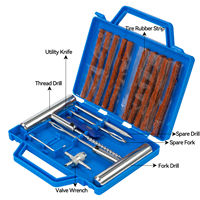 Outils universels de réparation de pneu ensemble de patch de pneu à plat kit de bouchon de pneu à poignée en t kit de réparation de bouchon outils de moto outils de diagnostic