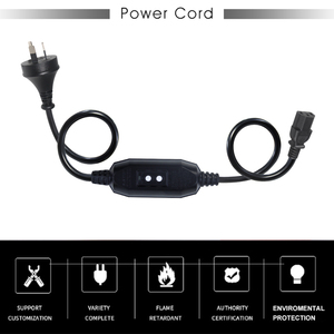 Enchufe AU de cobre de 3 pines a enchufe hembra IEC C13, hervidor de PC, <span class=keywords><strong>Monitor</strong></span> de ordenador, cable de alimentación de CA con interruptor de protección contra fugas - Product Image 3