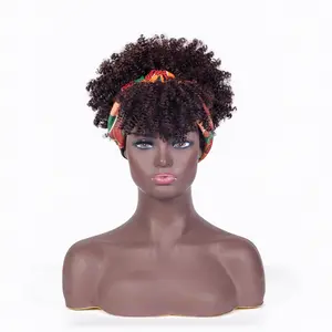 2024 nouvelle perruque de bandeau de cheveux humains synthétiques bouclés afro crépus de qualité supérieure pour les femmes noires mode en gros