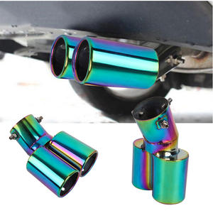 Universele roestvrijstalen uitlaatdemper met dubbele uitlaatpijp voor decoratie en modificatie van de uitlaatpijp - Product Image 3