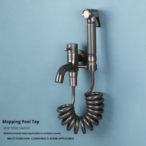 Modern Multifunctional Single Cold <strong>Water</strong> Spray Gun Balcony <strong>Faucet</strong> with Neck Mop for <strong>Bathroom</strong> Surface-Mounted Wall-Mounted - Product Image 4