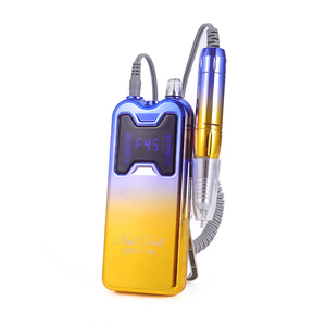 Profesyonel taşınabilir 45000RPM elektrik e-dosya tırnak matkap kablosuz şarj edilebilir alev manikür makinesi Bit popüler masaüstü Bit - Product Image 4