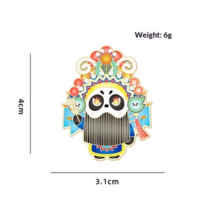 Broche de borla con diseño de máscara de ópera de Pekín de estilo chino antiguo, con diseño de panda de drama animal lindo y diamantes incrustados, insignia turística de Chengdu - Product Image 6