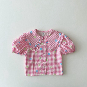 <span class=keywords><strong>Blusa</strong></span> de manga corta para niñas, camisa <span class=keywords><strong>blanca</strong></span> informal, para primavera y verano - Product Image 3