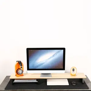 木制书桌显示器立管，带储物组织器，带搁板书桌，带搁板书桌