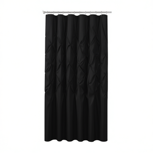 Rideau de douche semi-transparent de style moderne DB, en polyester, design classique, imperméable - Product Image 1