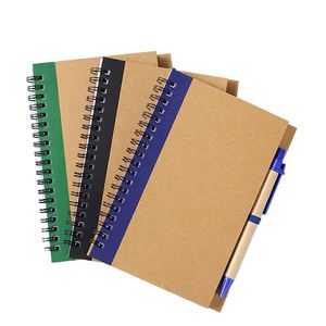 Vintage Leather Spiral Binding Notebook Eco-friendly Design Refillable Pages Notepad <b>Pen</b> Student Office Bulk Orders Custom Size - Product Image 1