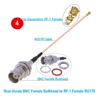 BNC macho/hembra a U.FL conector hembra Pigtail RF1.13 Cable Mini PCI WIFI WLAN Cable de extensión de antena RF Jumper