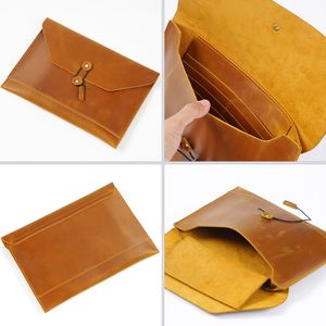 Cowhide <b>Computer</b> Bag Briefcase Portable Laptop Document Storage Bag Multi-Functional Sleeve with Inner Pocket for <b>Accessories</b> - Product Image 4