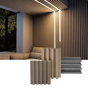 3D Interior PVC Siding Fluted Wall Panel WPC Decor Wood Plastic Composite PVC WPC Wall Panel Cladding