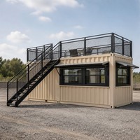 Restaurant Barbecue Modulaire Mobile en Conteneur 20ft 40ft Structure en Acier Galvanisé Durable Zone de Repas sur le Toit Maison de Luxe