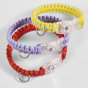 DIY Woven <b>Light</b> Up Collar Kit For <b>Dogs</b> And Cats Colored Grid Reflective Night Glow Pet Collars - Product Image 4