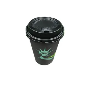 인기있는 디자인 커피 일회용 여행 종이 컵 뚜껑 빨대 종이 컵 도매