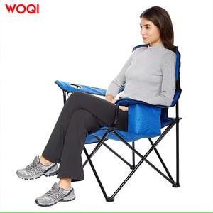 Chaise de camping pliable d'extérieur Woqi, cadre en aluminium, tissu Oxford, bleu ciel, chaise de jardin portable 50x50x80cm - Product Image 4
