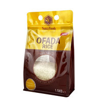 Sachet Doypack à fond plat imprimé sur mesure avec fermeture éclair pour l'emballage de riz, maïs, manioc et farine de blé