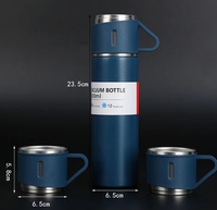 Ensemble cadeau de 3 bouteilles isothermes en acier inoxydable pour café et thé, avec 2 tasses, idéal pour les voyages en extérieur - Vente en gros personnalisée