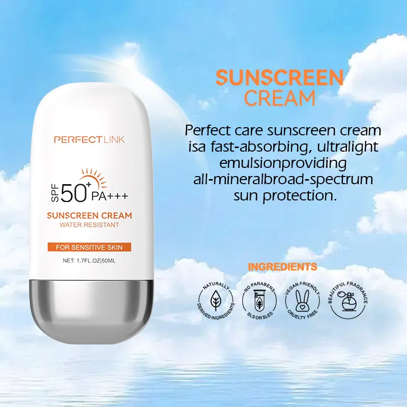 Groothandel Sunblock Uva Uvb Beschermer Lotion Langdurige Gezichts Veganistische Zonnebrandcrème Spf 50