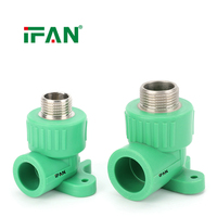 Raccords de tuyauterie d'eau PPR IFAN DIN 8077, coude à insert fileté en laiton pour tuyaux PPR