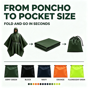 Impermeabile Multifunzionale Tre-in-Uno per Esterni, Riutilizzabile e Leggero, per Tenda/Escursionismo/Alpinismo/Campeggio, Compatto - Product Image 5