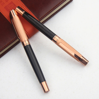 Stylo à bille en métal personnalisé de haute qualité avec une largeur d'écriture de 1,0 mm, stylo à bille personnalisé dans un coffret cadeau en cuir