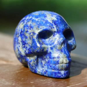 Calaveras de Cristal Azul Natural Talladas a Mano - Colección de Mascotas para Regalo de Halloween - Product Image 4