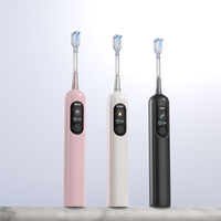 Brosse à dents sonique vibrosonique à poils doux rechargeable avec écran LED intelligent, étanche IPX7, nettoyage en profondeur, vibrations à haute fréquence