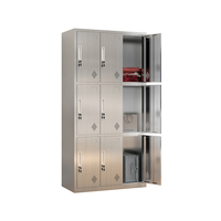 Armoire à casiers en acier inoxydable à 6 portes, design industriel, stockage écologique pour la maison, le bureau, la salle de sport, l'école et l'hôpital
