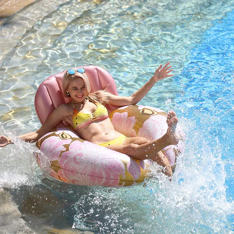 Sommer Pool-Float aufblasbarer Schwimmring mit Rückenlehne aufblasbares Pool-Float-Spielzeug Erwachsene Schwimmbäder