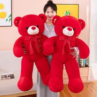 Peau d'Ours en Peluche de Qualité Supérieure, Originale, Douce, 80cm 100cm 120cm, Rouge « Je T'aime », Cadeau de Saint-Valentin ou d'Anniversaire