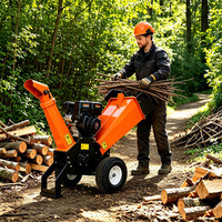 Broyeur de bois professionnel pour verger GS100 7HP à essence, déchiqueteur de tambour 100mm, capacité de broyage 115kg pour une élimination rapide des branches
