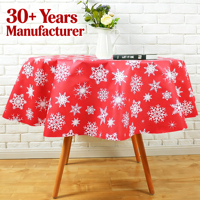 Nappe de Noël florale certifiée par le fabricant, en PEVA, imperméable, anti-huile, anti-poussière, écologique, style européen, personnalisable