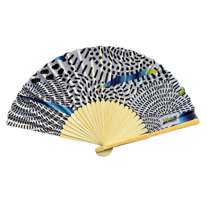 Meilleures ventes 2025 : Éventails portables pliables de luxe personnalisés avec poignée en bambou et tissu tissé, articles promotionnels en bambou - Product Image 5