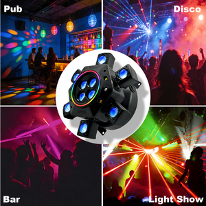 Directo de Fábrica, Luz Móvil Bee Eye de 150W para Discoteca y Fiestas, Láser con Efecto Strobe, 6 Brazos RGBW DMX512, Control por Sonido, IP20, para Bares, DJ y Conciertos - Product Image 6