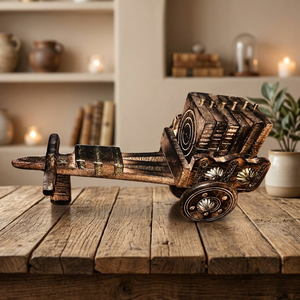 Carro de Ganado Hecho a Mano, Pieza de Arte Decorativa, Escultura Rústica Tradicional para Decoración del Hogar, Exhibición Cultural y Colección de Regalos - Product Image 2
