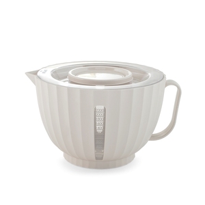 Tazón para mezclar de 25 cm, blanco, de polipropileno, con tapa y medidas para uso en la cocina. - Product Image 1