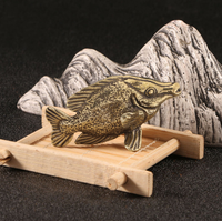 Sculpture de poisson en laiton Fox Fish, pièce décorative