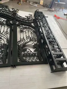 Luxury Double House Garden Security Grill Design Sliding Swing Iron Gate Driveway Gate Entrance Main Wrought Iron Gates Designs