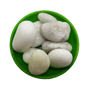 Tốt nhất vườn trang trí nội thất màu trắng tinh khiết Alabaster đá cẩm thạch tuyết trắng sỏi đá TV đứng tự nhiên đánh bóng đá - Product Image 3