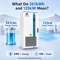 Système de stockage d'énergie industriel et commercial BESS à refroidissement liquide 261 kWh 125 kW, armoire de batterie LiFePO4 haute tension 832 V, IP54