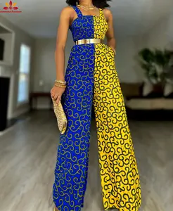 2022非洲女式连身衣蜡印安卡拉大石基multpattern面料连身衣