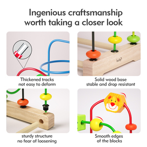 Juguetes Sensoriales <span class=keywords><strong>de</strong></span> Madera Montessori para Niños <span class=keywords><strong>de</strong></span> 1 a 2 Años, <span class=keywords><strong>Laberinto</strong></span> <span class=keywords><strong>de</strong></span> Cuentas Geométricas y Animales Educativos - Product Image 3