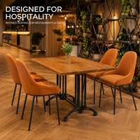Chaise de salle à manger orange brûlé à côtes côtelées, dossier à cannelures verticales, en promotion pour bars à desserts, bars à jus, atriums, galeries, cafés et jardins