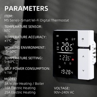 Termostato Inteligente WiFi Tuya para Calefacción por Suelo Radiante, Caldera de Agua, Control Remoto de Temperatura Eléctrico para Google Home y Alexa