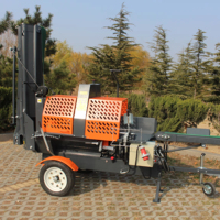 Processeur de bois de chauffage électrique RIMA 7,5 kW avec fendeuse de bûches, coupe à 4 voies et table d'alimentation hydraulique, fendeuse de bois industrielle