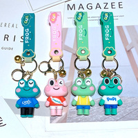 Porte-clés en métal grenouille verte personnalisé et créatif, pendentif grenouille de dessin animé mignonne aux grands yeux - Accessoire parfait pour couple, étudiant