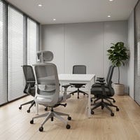 Chaise de bureau ergonomique moderne en maille PP de haute qualité, pivotante, réglable en hauteur et avec appui-tête, vente en gros Chine